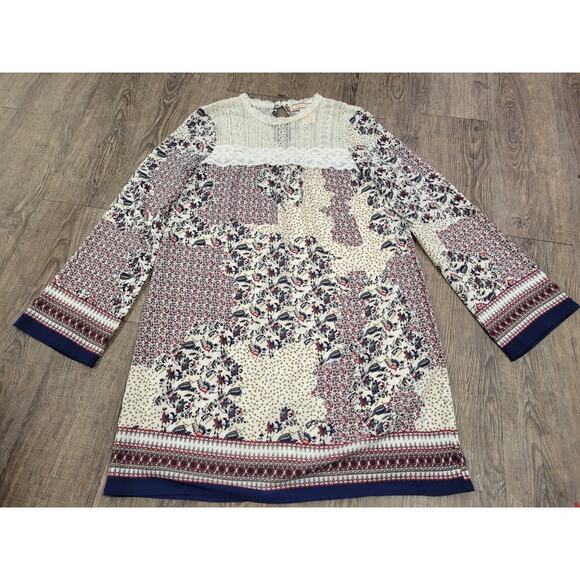 Flying Tomato Red Navy Ivory Beige Summer Dress Size Small - Picture 1 of 6